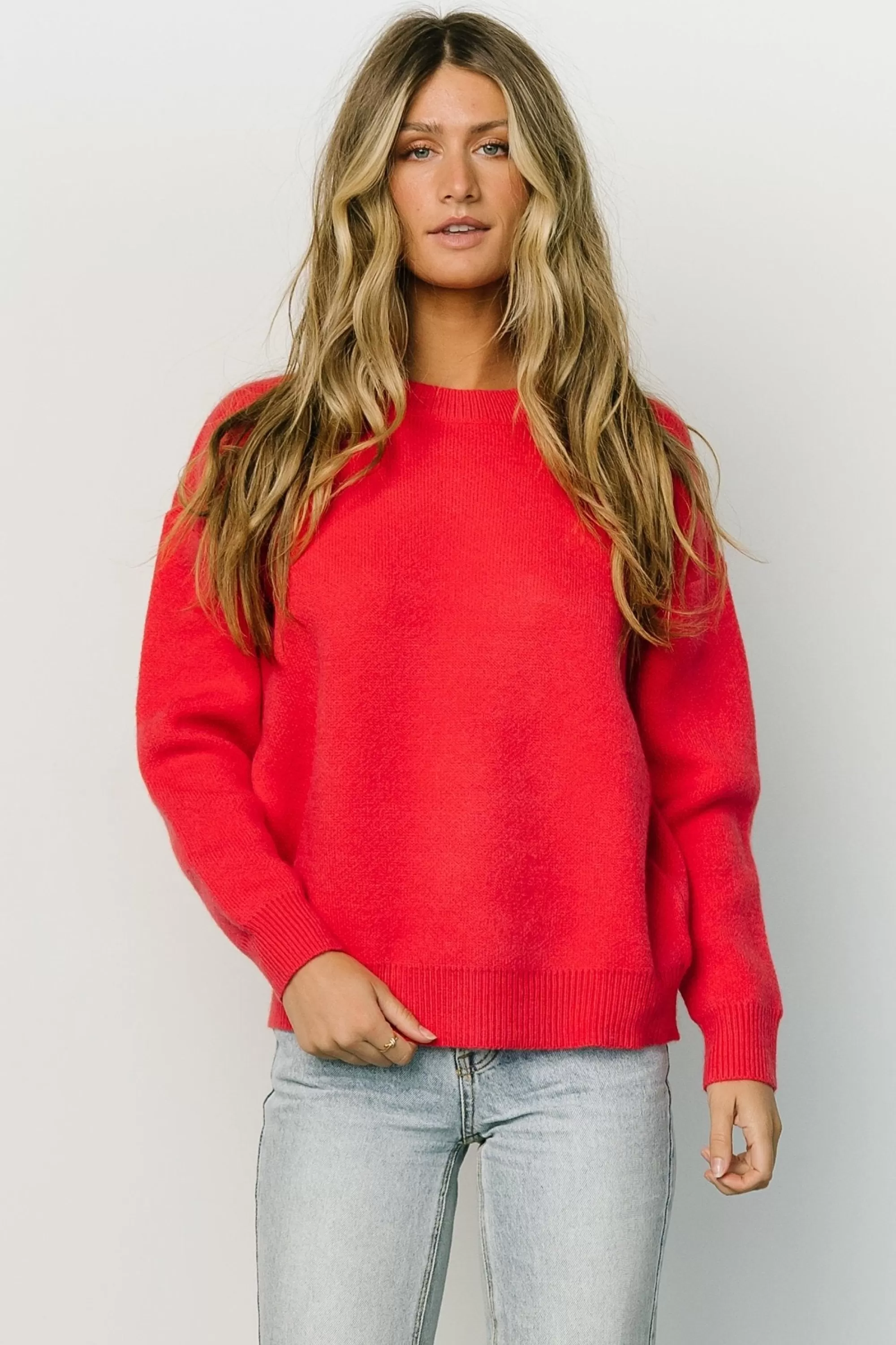 Baltic Born sweaters | Tyson Knit Sweater | Cherry Red