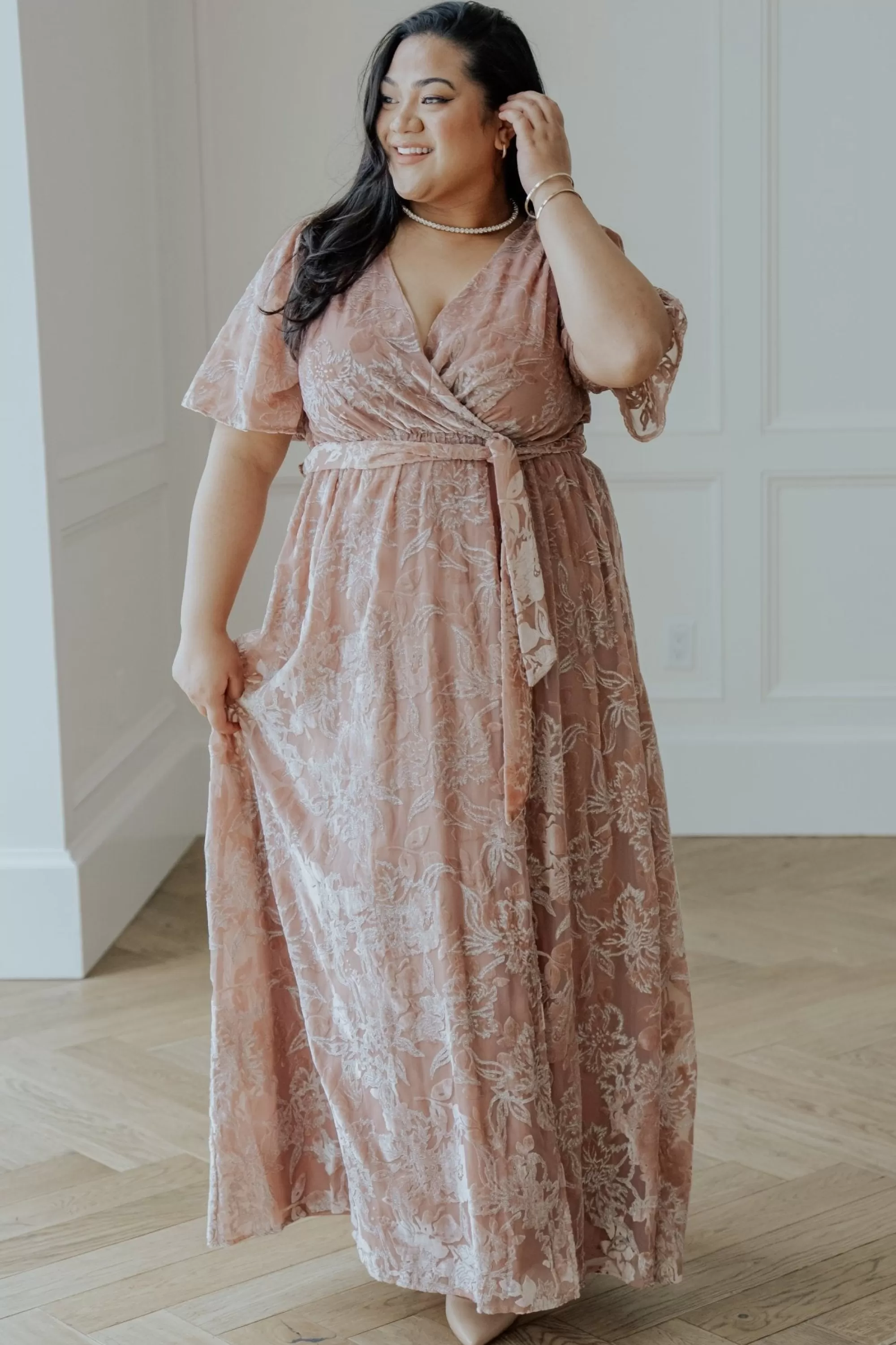 Baltic Born maxi dresses | WEDDING SUITE | Uma Velvet Maxi Dress | Blush + Silver