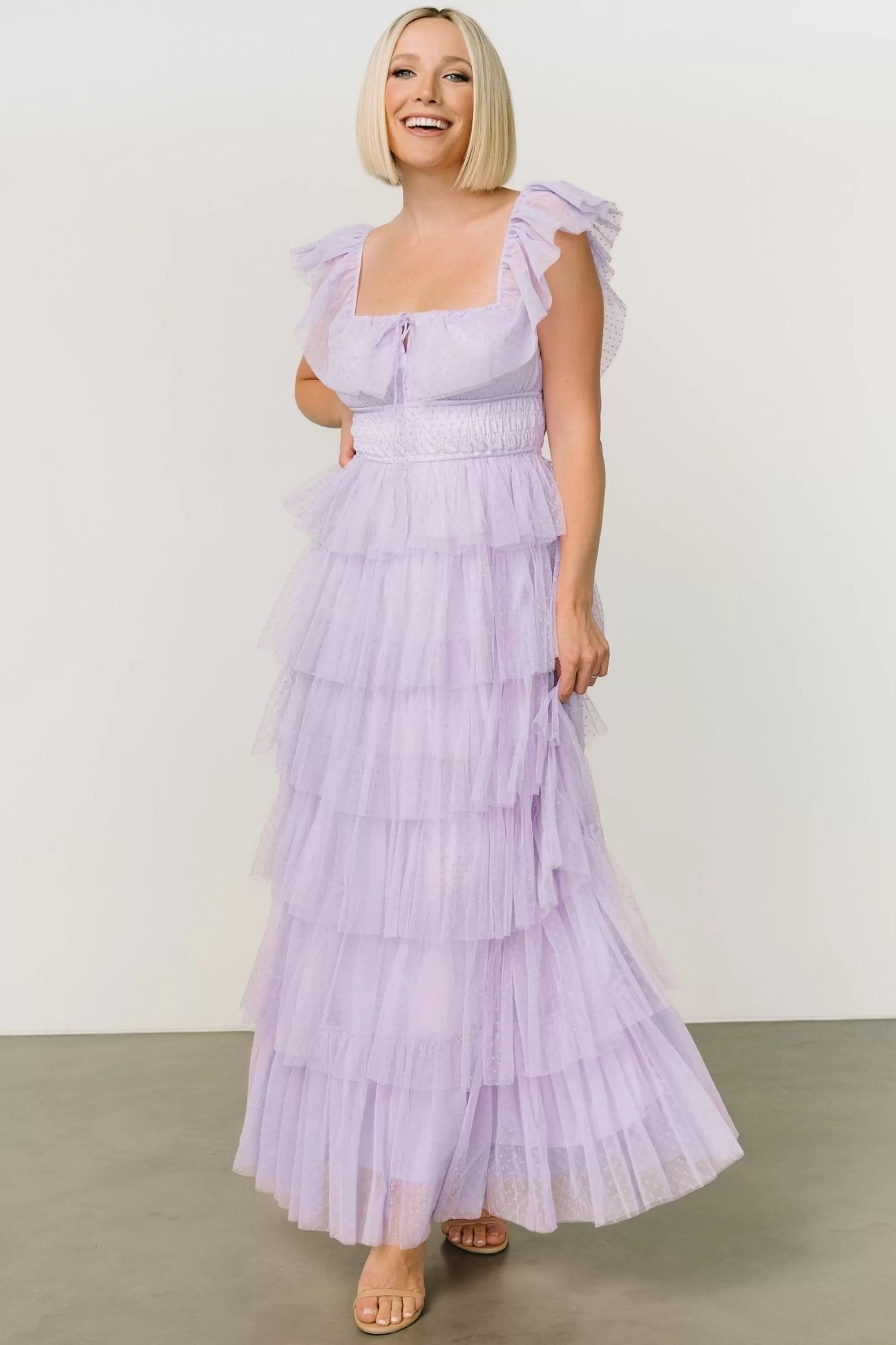 Baltic Born COMING SOON | Valora Swiss Dot Tulle Maxi Dress | Lilac