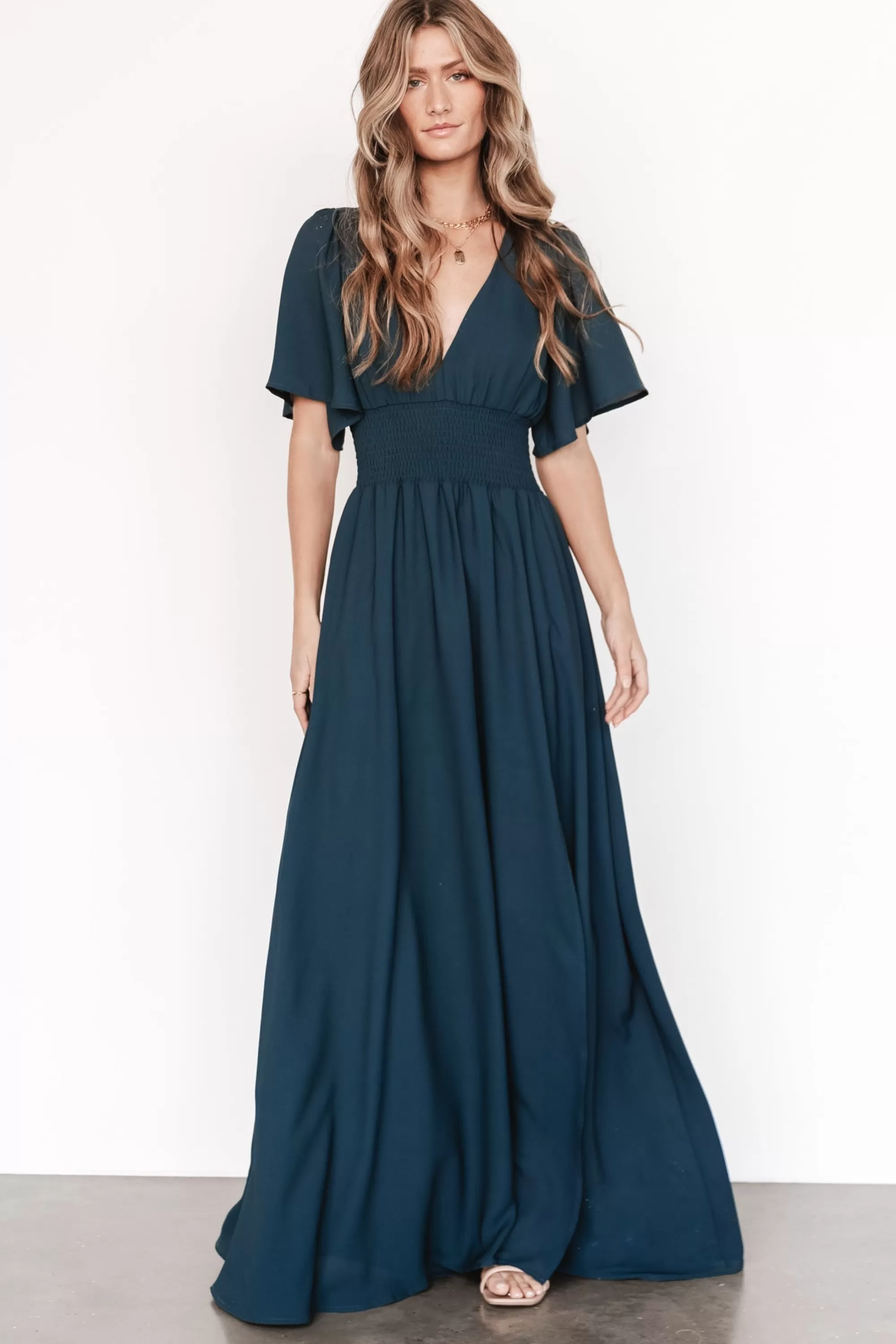 Baltic Born WINTER ESSENTIALS | Verona Smocked Maxi Dress | Topaz