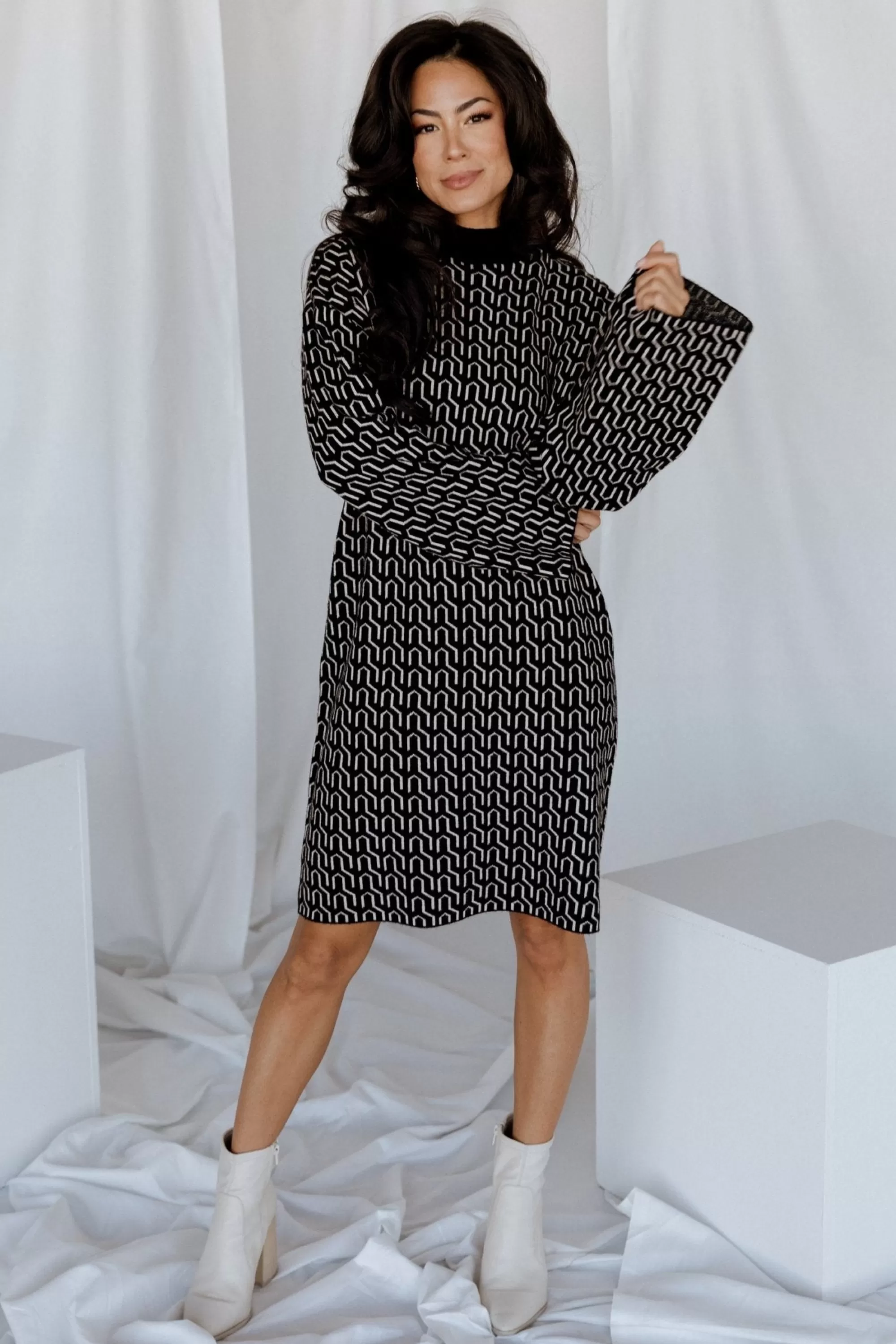 Baltic Born WINTER ESSENTIALS | Webster Sweater Dress | Black Print