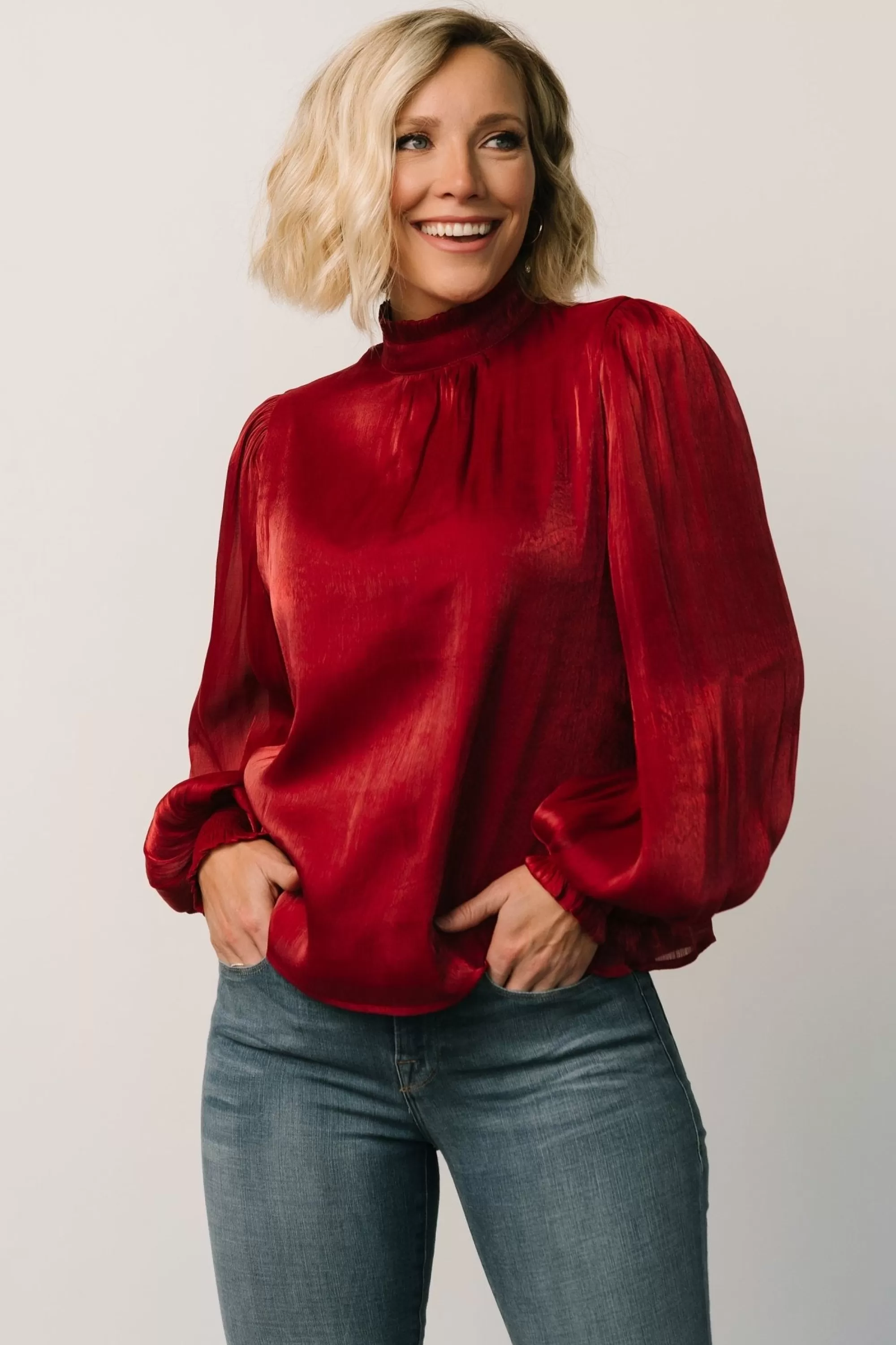 Baltic Born blouses + shirts | Willa Shimmer Top | Wine