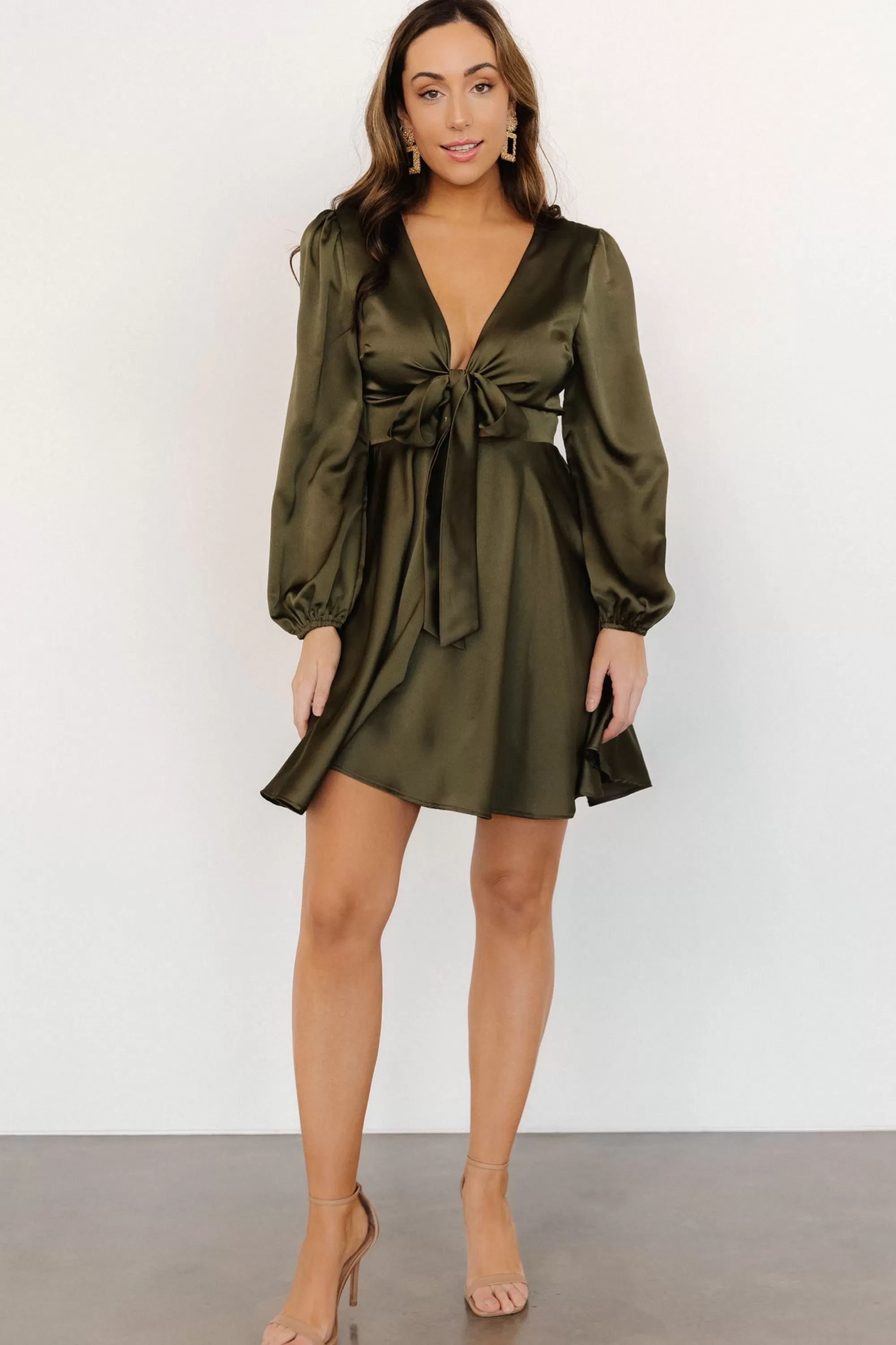 Baltic Born short dresses | WEDDING SUITE | Woodbury Satin Mini Dress | Olive