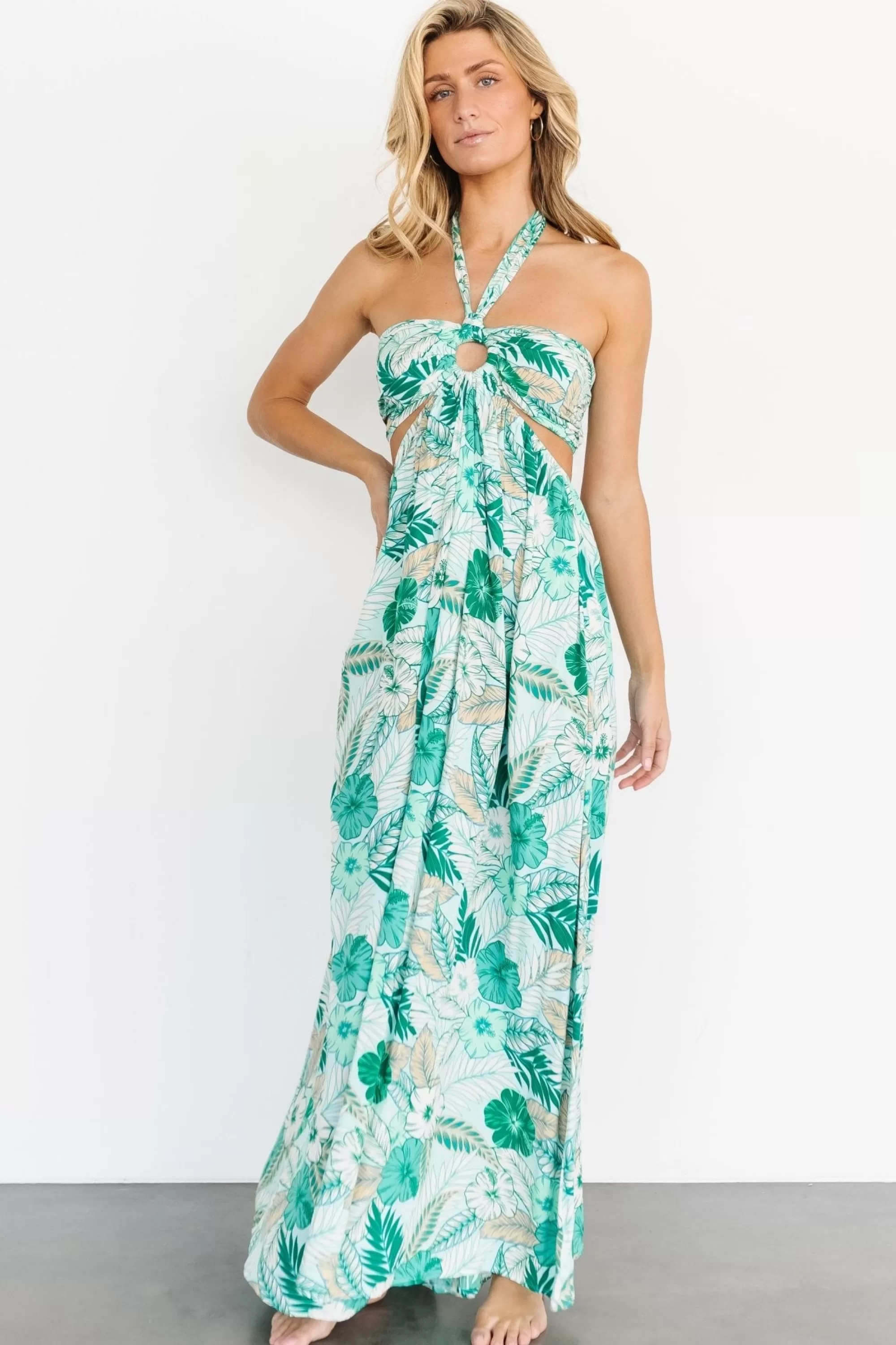 Baltic Born maxi dresses | Wylde Cut Out Maxi Dress | Green Multi