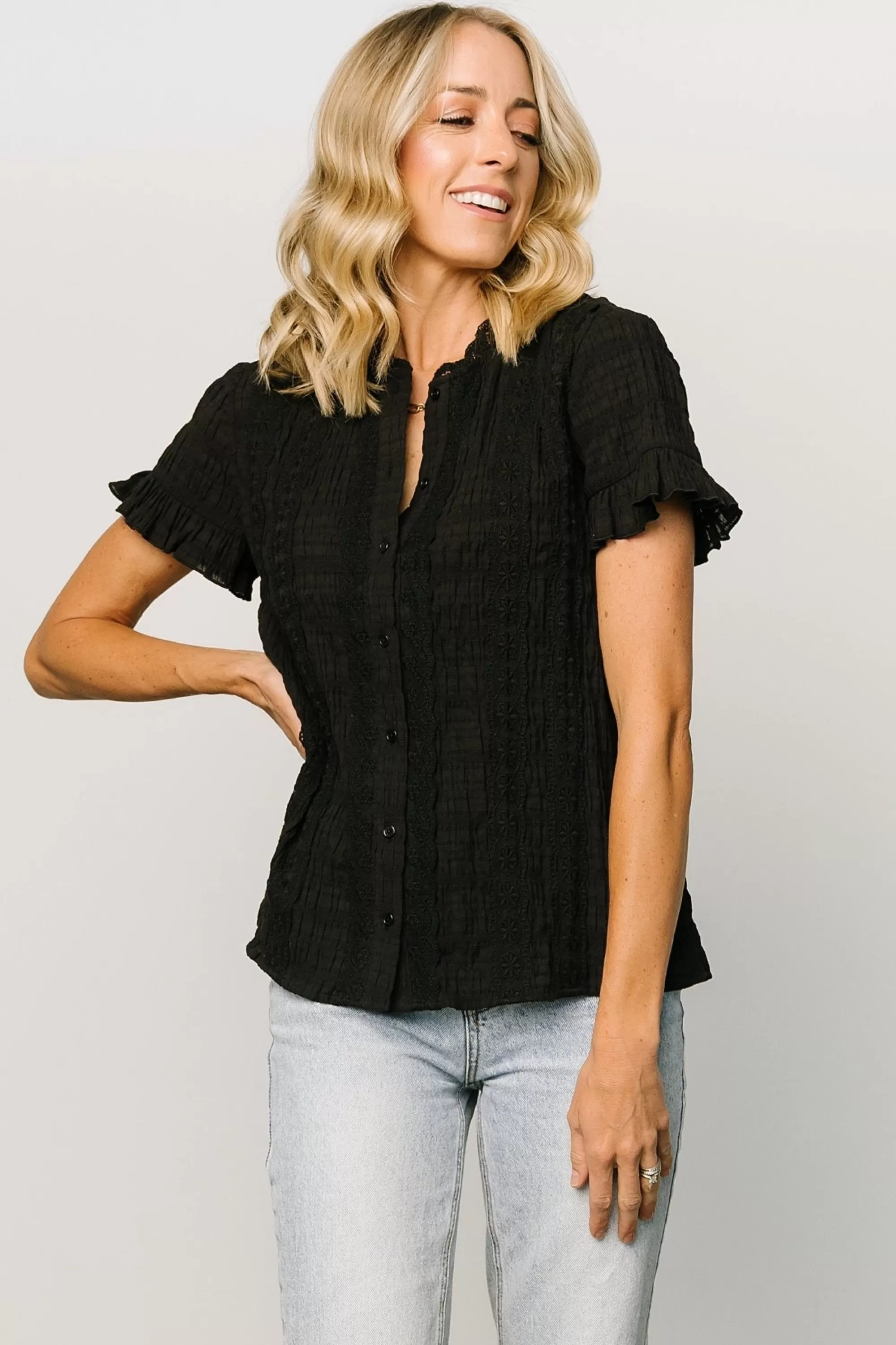 Baltic Born blouses + shirts | Zara Lace Top | Black