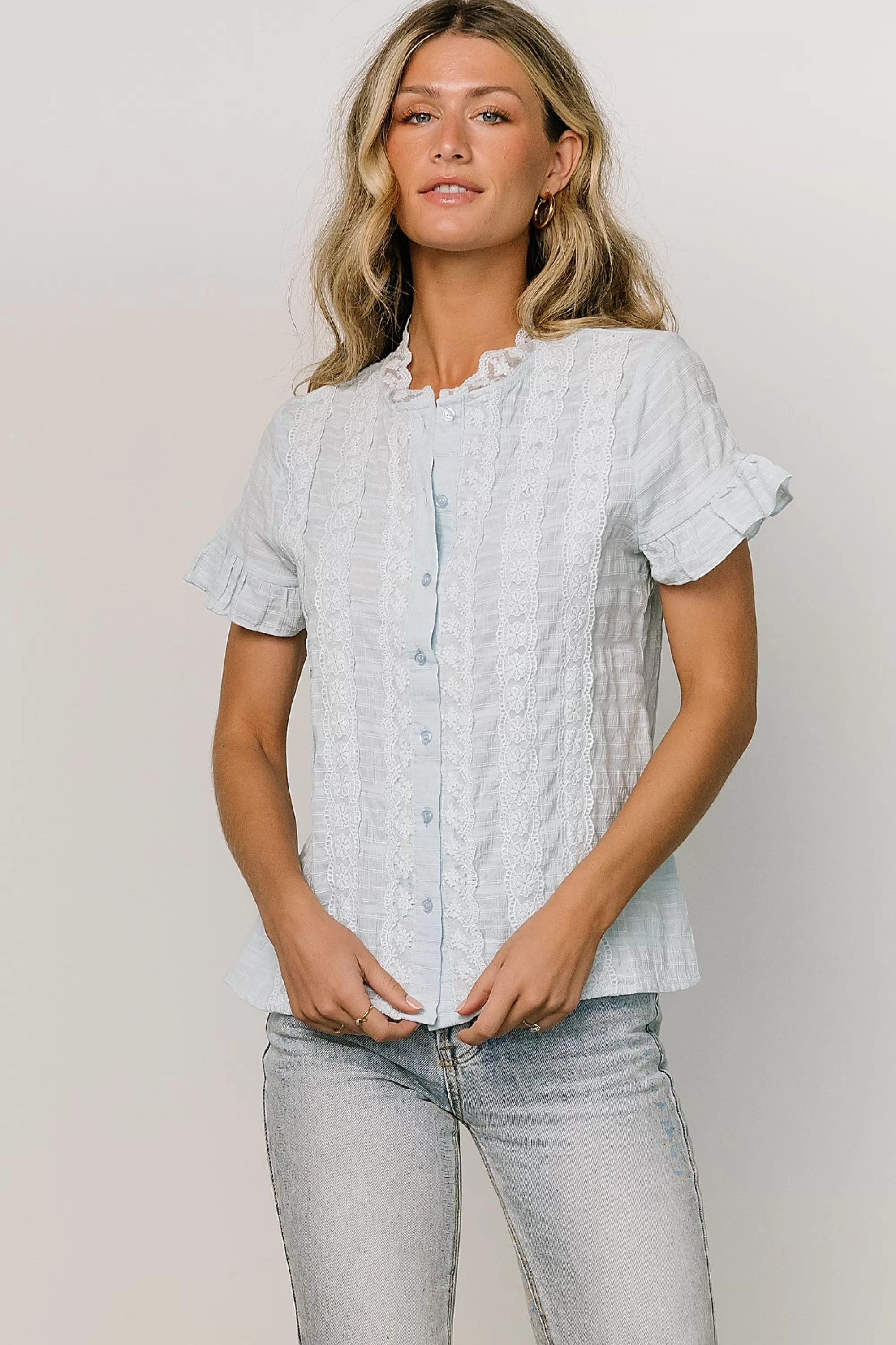 Baltic Born blouses + shirts | Zara Lace Top | Blue