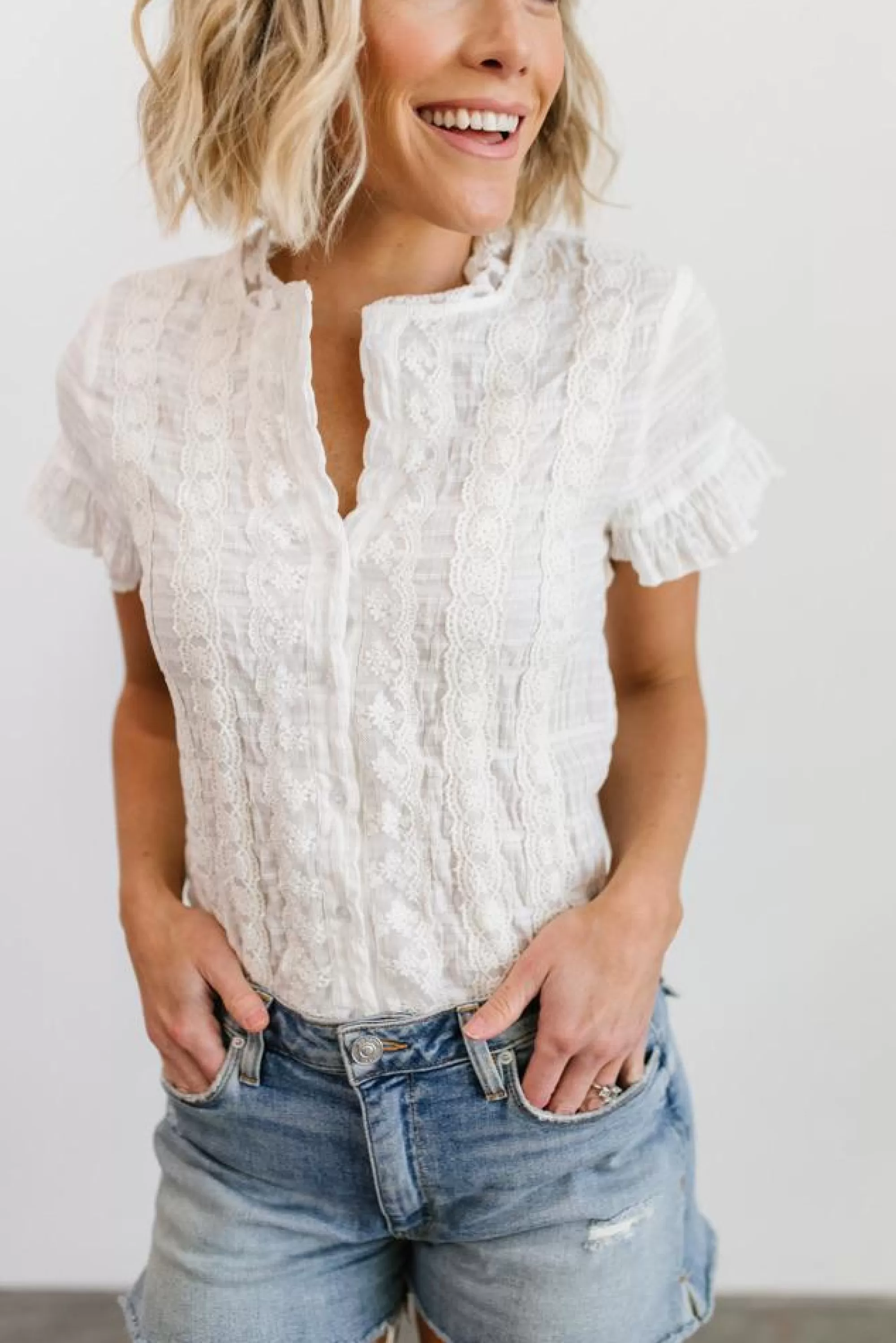 Baltic Born blouses + shirts | Zara Lace Top | White