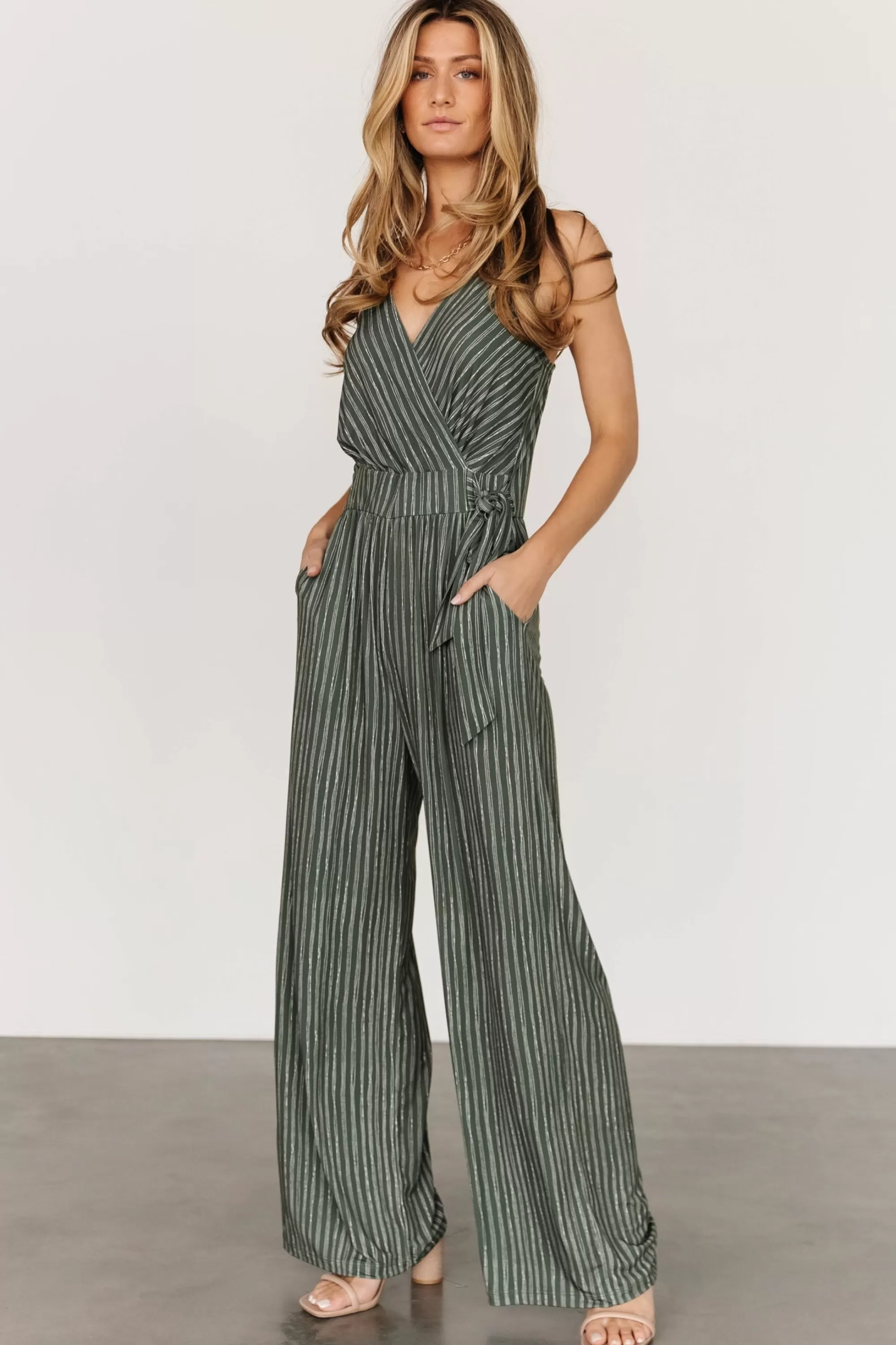 Baltic Born SALE | Zuri Tank Jumpsuit | Olive Stripe